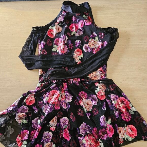 Weissman NWOT adult XXL floral dance costume lyrical contemporary tap solo - Picture 4 of 13